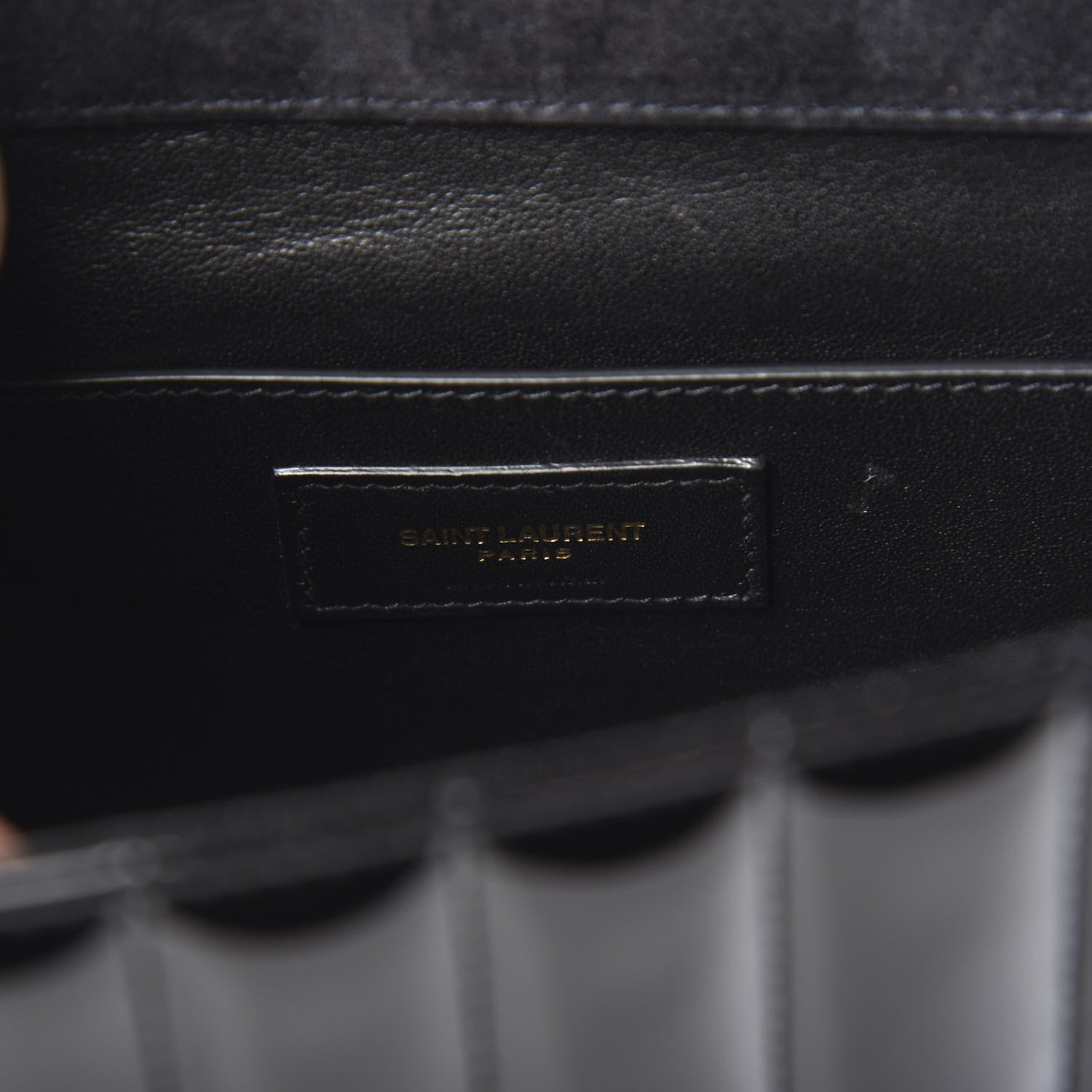 Saint Laurent Patent Matelasse Monogram Large Vicky Chain Bag Black 7 of 11