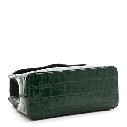 Mulberry Shiny Croc Calfskin Embossed Micro Seaton Bayswater Green 4 of 9
