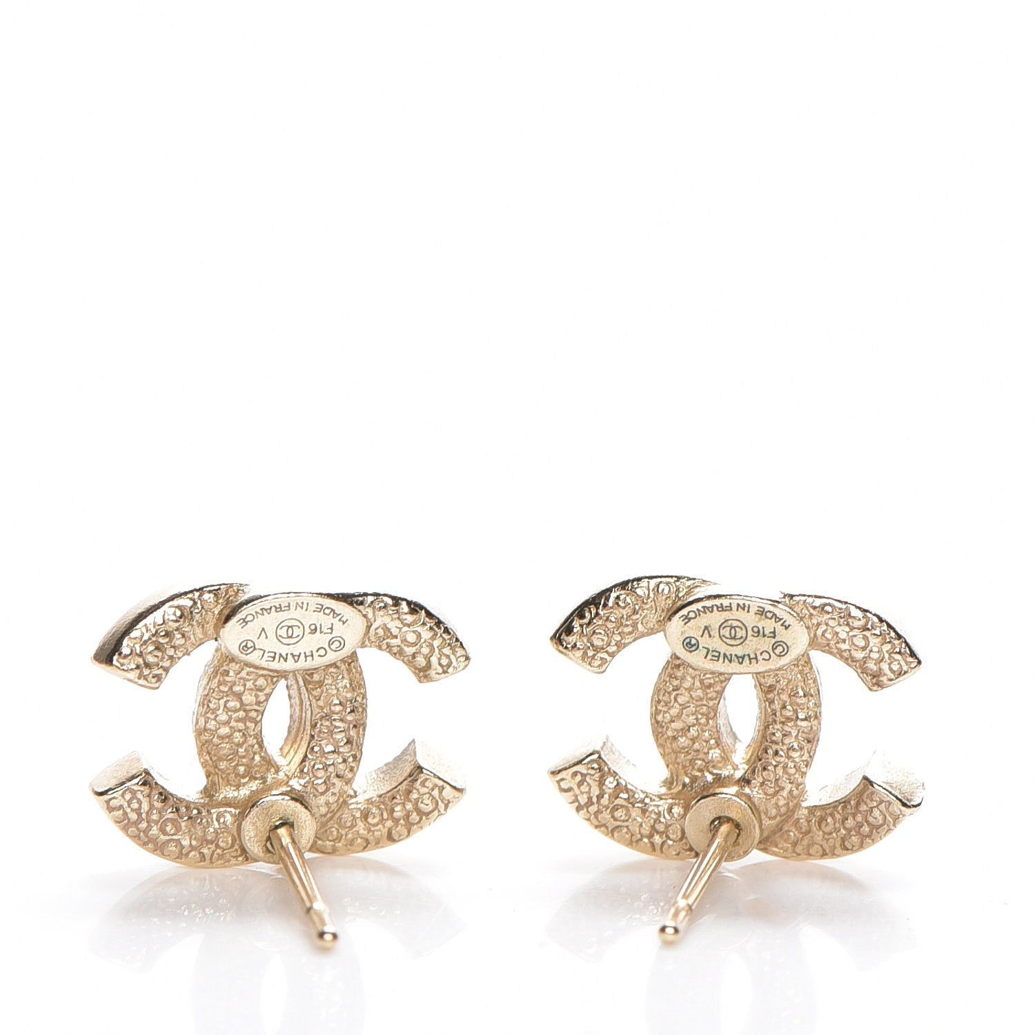 Chanel Crystal Timeless CC Earrings Gold Light Purple 3 of 5