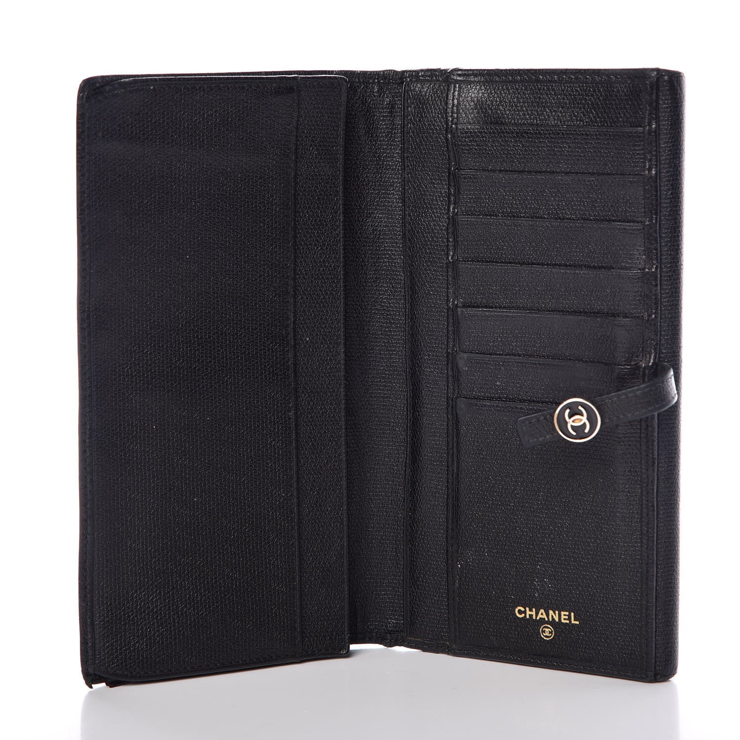 Chanel Grained Calfskin CC Button Wallet Black 5 of 18