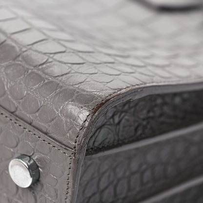 Saint Laurent Calfskin Crocodile Embossed Baby Sac De Jour Fog 11 of 11