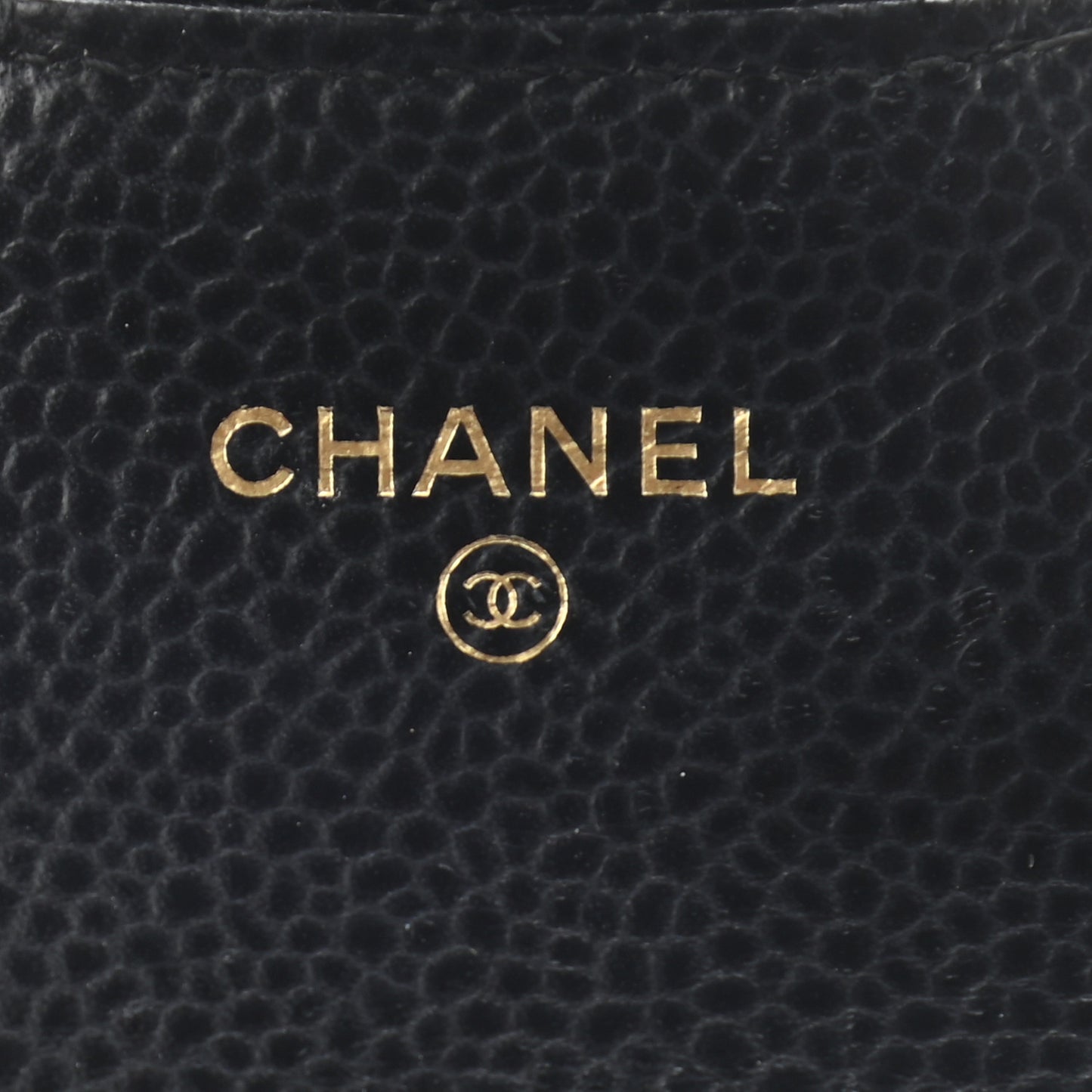 Caviar Quilted Flap Card Holder Wallet Black
