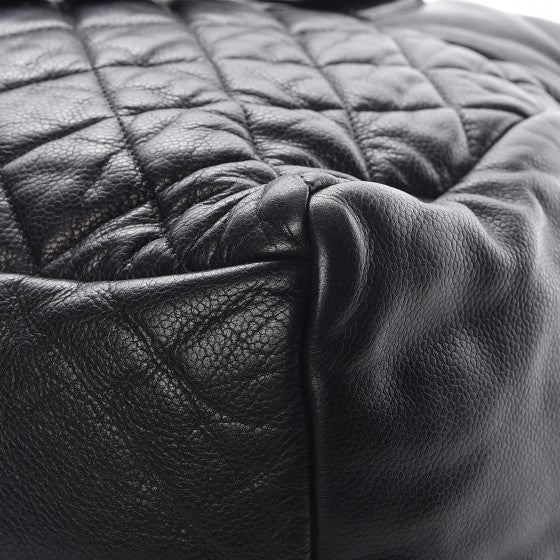 Caviar Quilted Large Coco Cocoon Tote Black