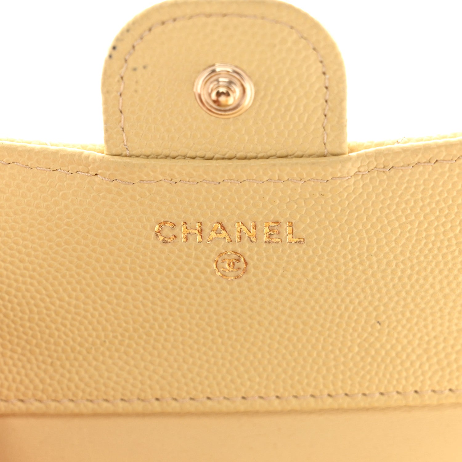 Chanel Caviar Quilted Compact Flap Wallet Yellow 6 of 16