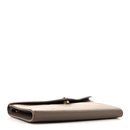 Chanel Grained Goatskin Envelope Clutch With Chain Light Brown 4 of 10