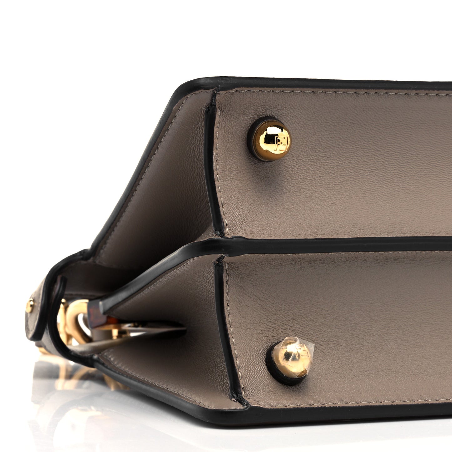 Shiny Nappa Plexiglass Petite Peekaboo I SEE U Satchel Tortora