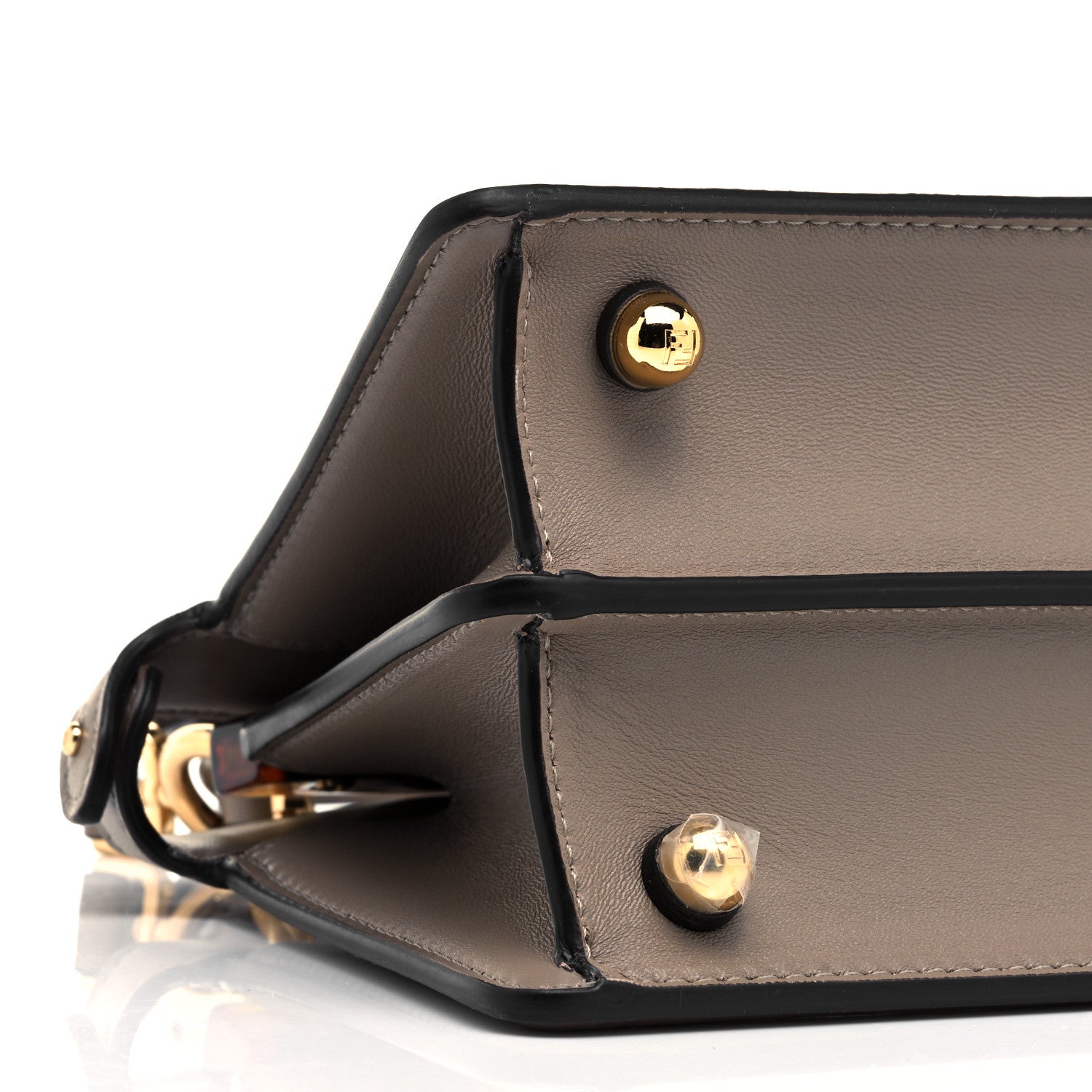Fendi Shiny Nappa Plexiglass Petite Peekaboo I SEE U Satchel Tortora 5 of 9