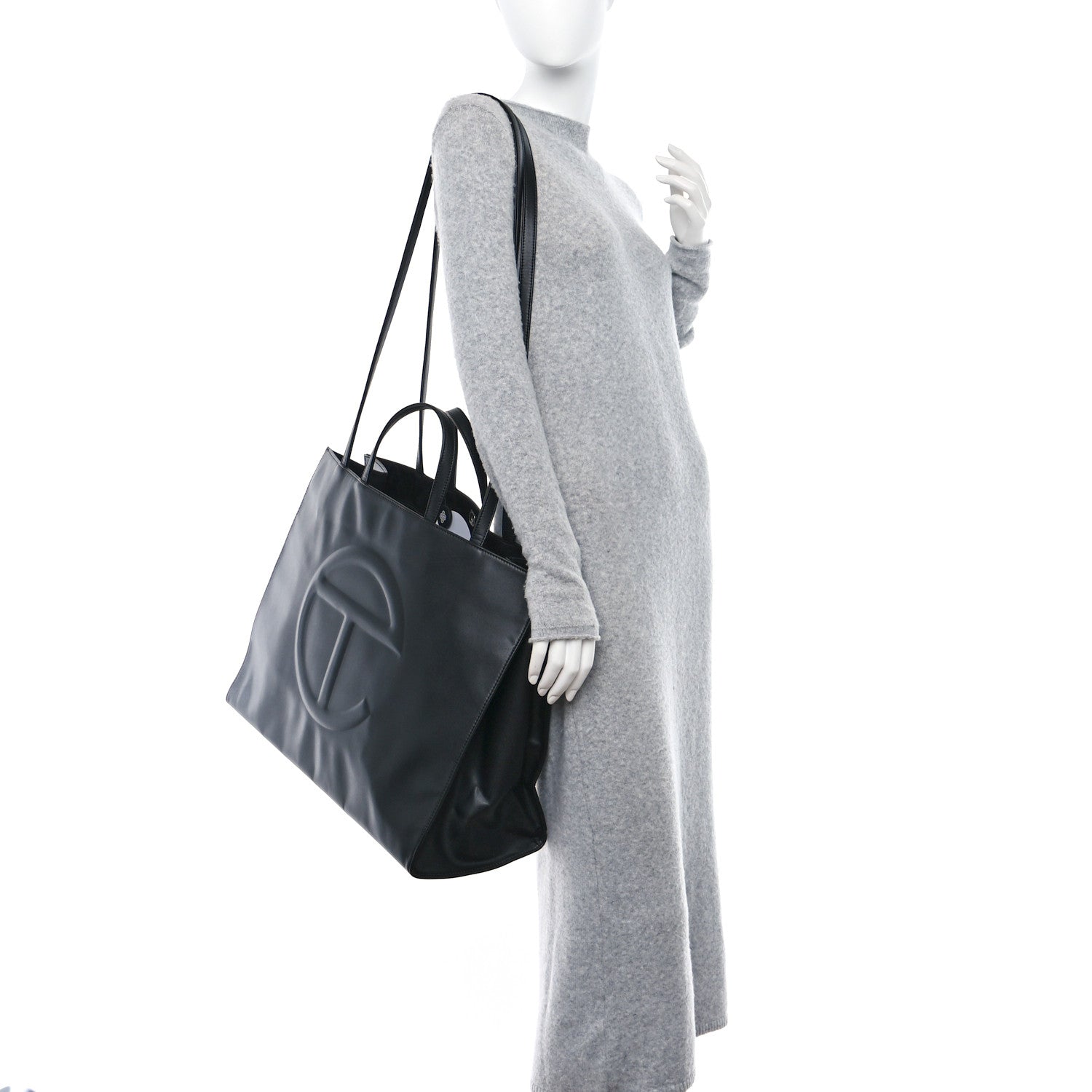 Telfar Vegan Leather Large Shopping Bag Black 2 of 9