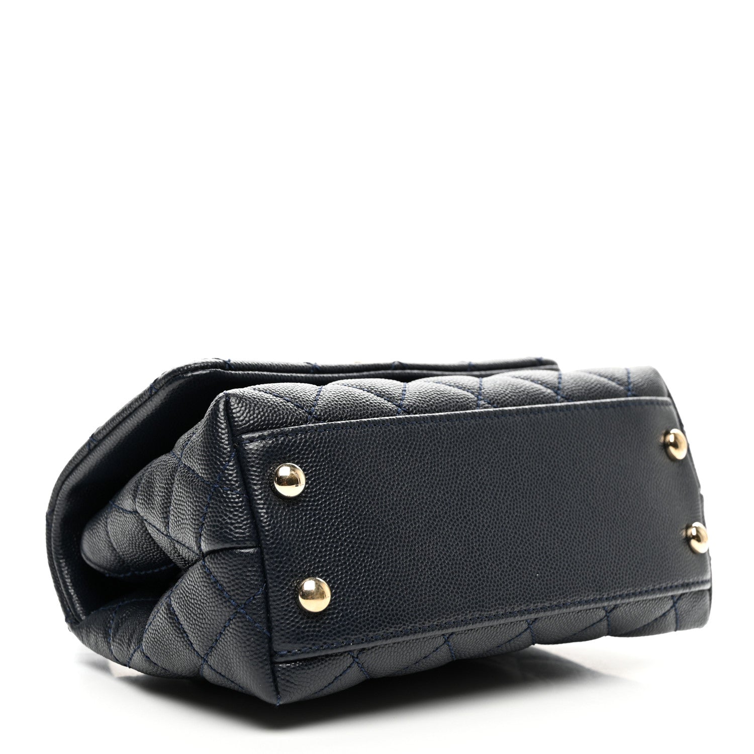 Chanel Caviar Lizard Embossed Quilted Extra Mini Coco Handle Flap Navy 4 of 10