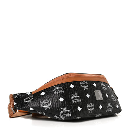 MCM Visetos Small Fusten Belt Bag Black Cognac 4 of 10