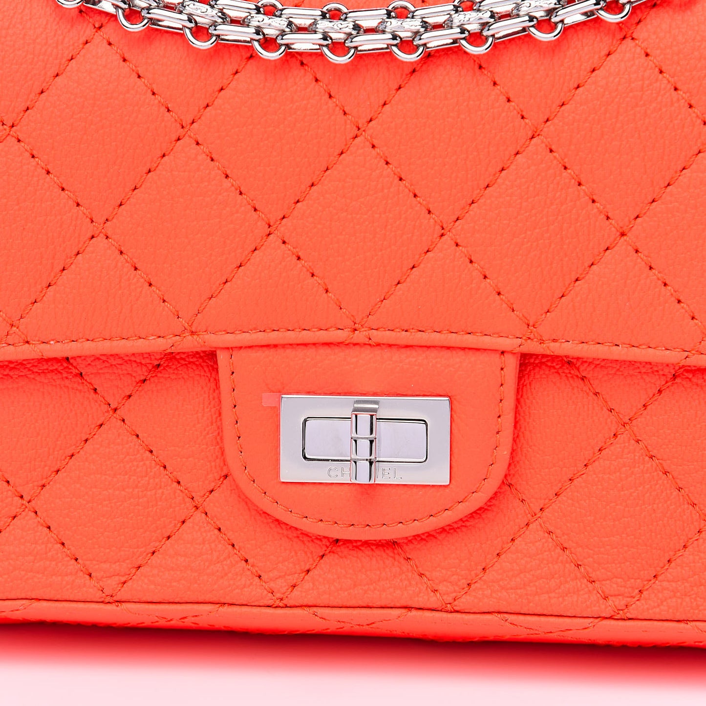 Goatskin Quilted 2.55 Reissue Mini Flap Orange