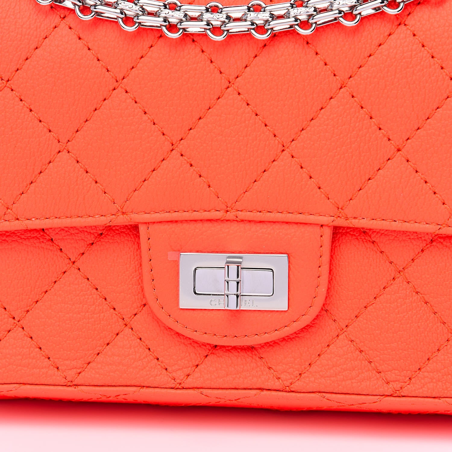 Chanel Goatskin Quilted 2.55 Reissue Mini Flap Orange 10 of 11
