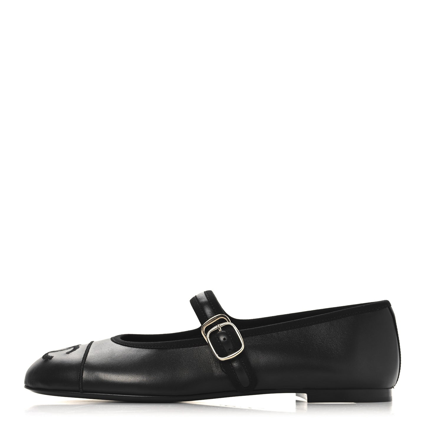 Lambskin Mary Jane Flats 38 Black