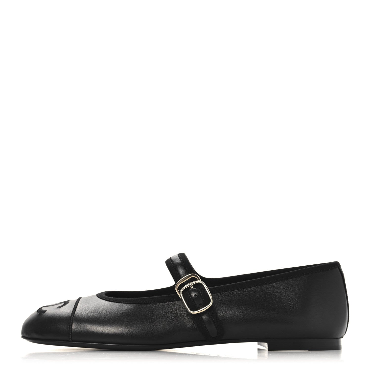 Chanel Lambskin Mary Jane Flats 38 Black 1 of 10