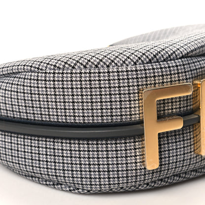 Fendi Wool Vitello Grace Small Houndstooth Small Fendigraphy Hobo Bag Grigio Anthracite 9 of 10