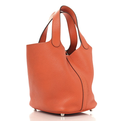 Hermes Taurillon Clemence Picotin Lock 18 PM Orange 3 of 15