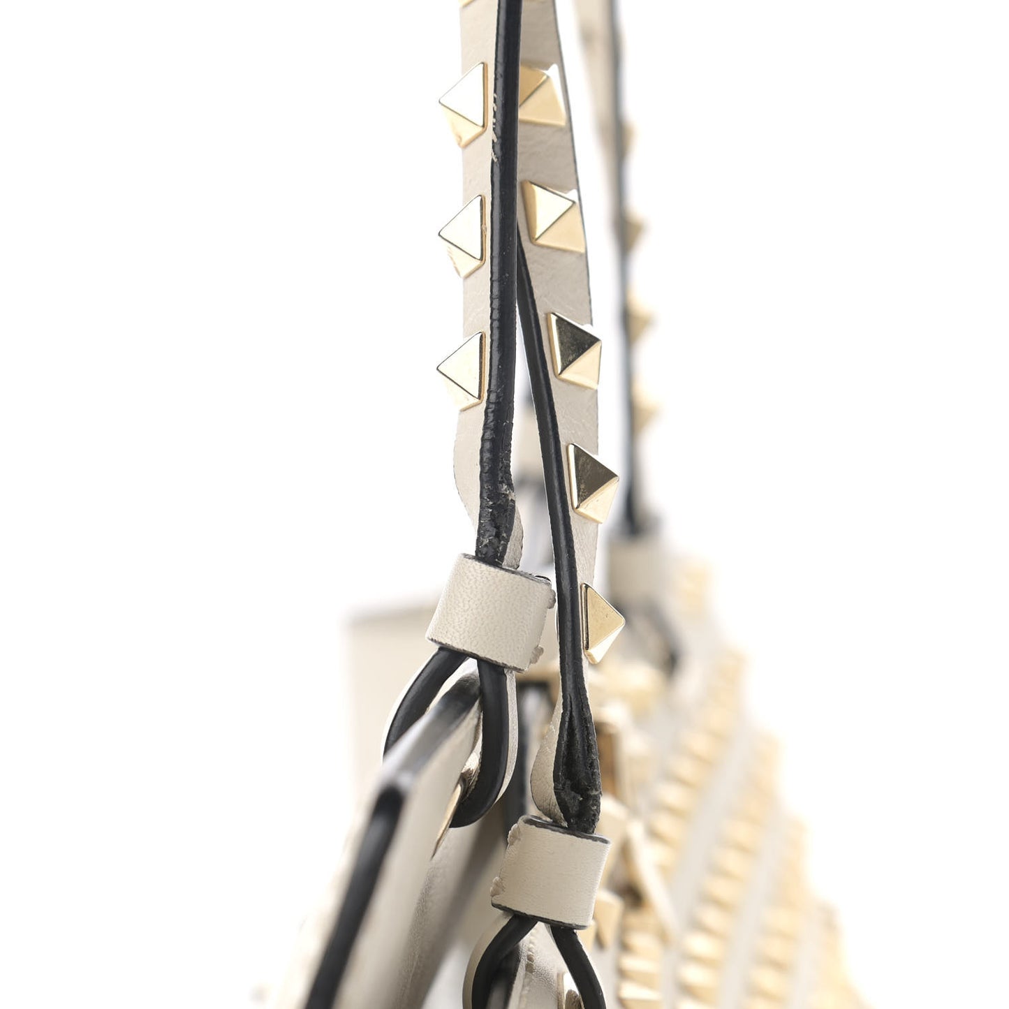 Vitello Medium Rockstud All Over Tote White