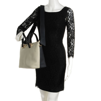Chloe Smooth Calfskin Medium Baylee Tote Marshmallow Grey Black 2 of 9