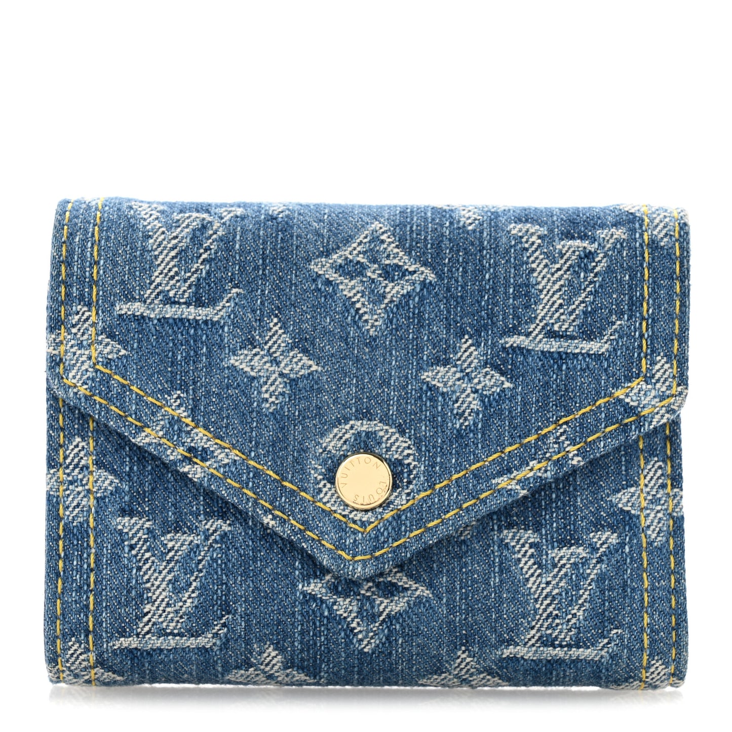Denim Monogram Jacquard Victorine Wallet Blue