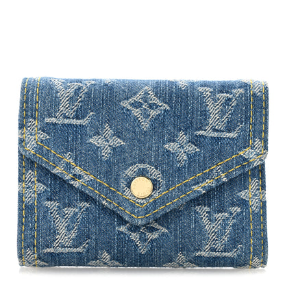 Louis Vuitton Denim Monogram Jacquard Victorine Wallet Blue 1 of 7