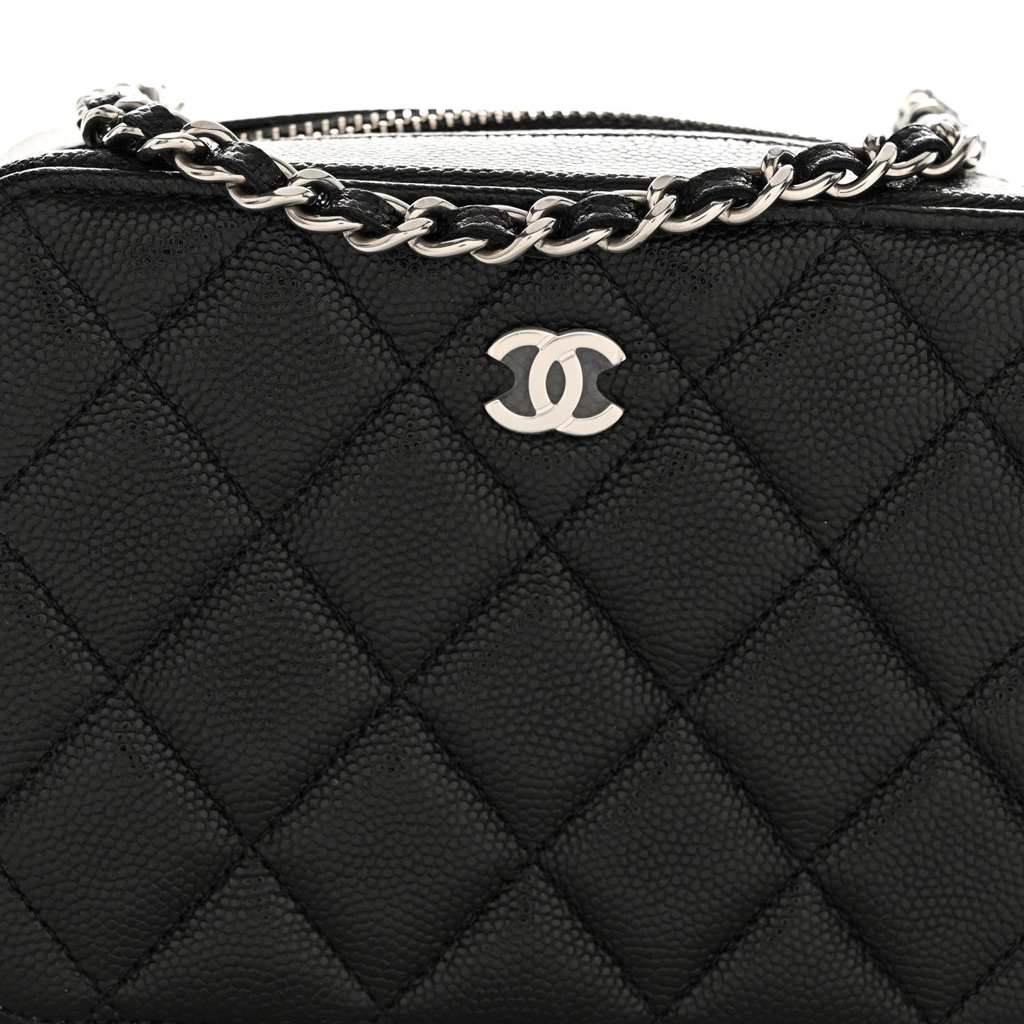 Caviar Quilted Camera Bag Black