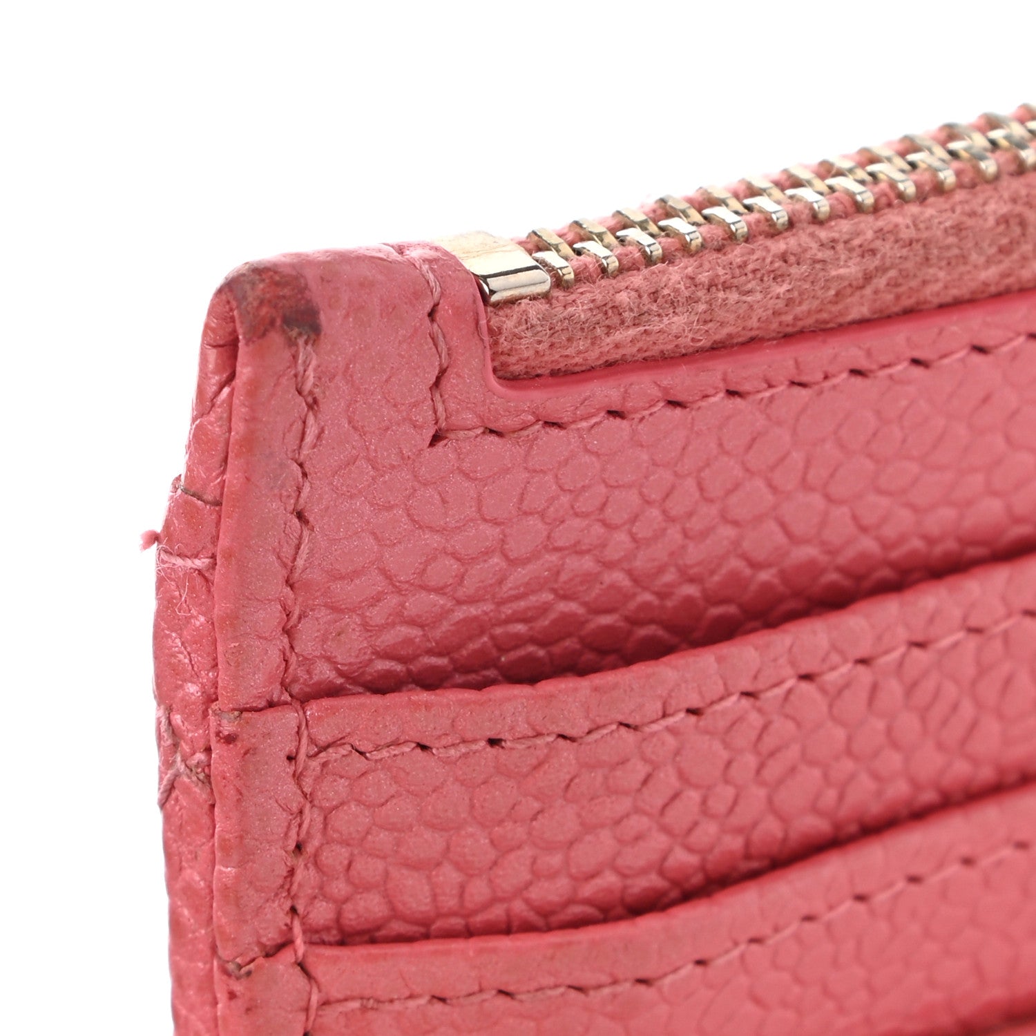 Chanel Caviar Quilted CC Zip Card Holder Pink 8 of 10