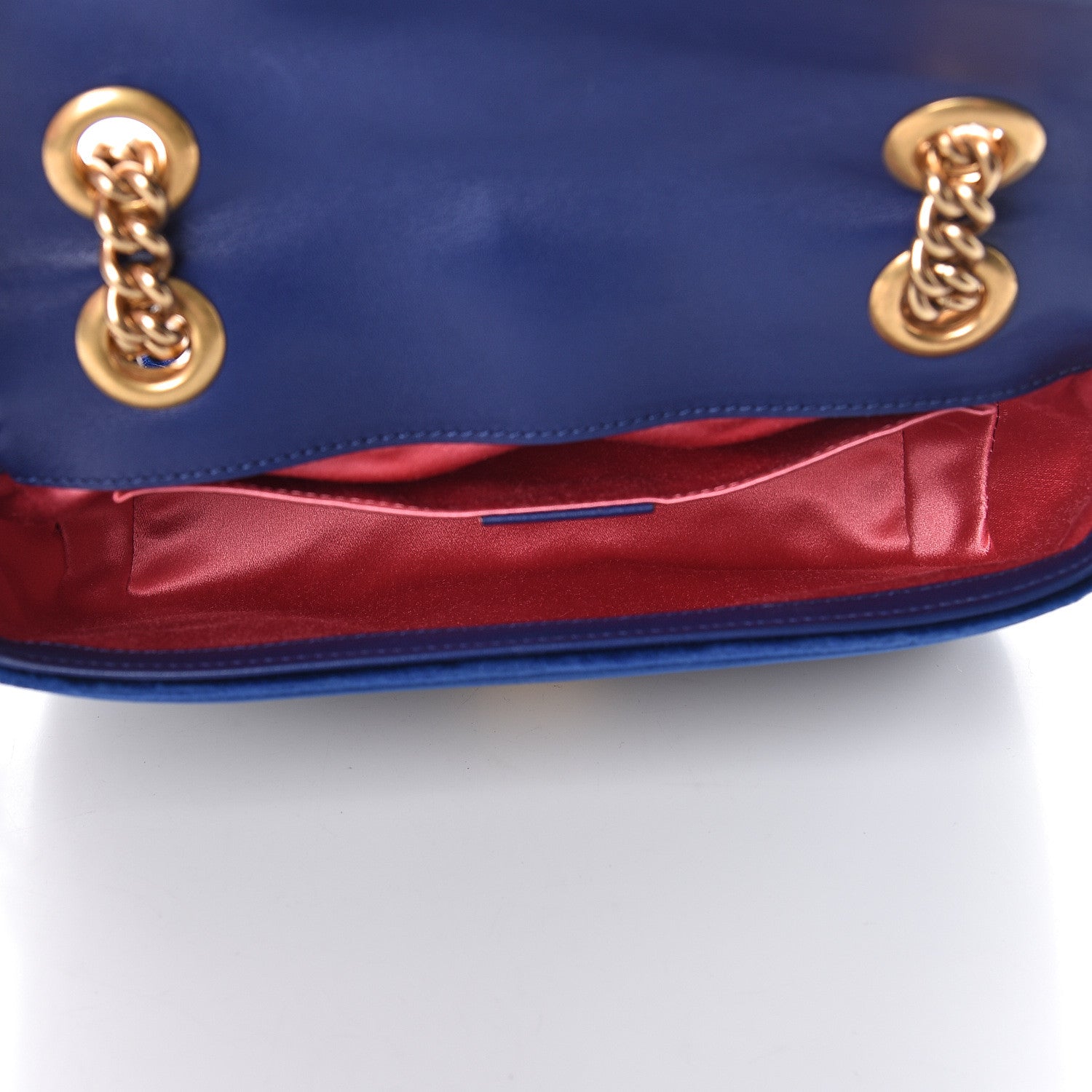 Gucci Velvet Matelasse Mini GG Marmont Shoulder Bag Cobalt Blue 5 of 11