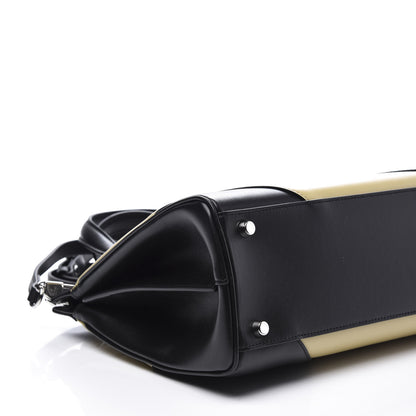 Gucci Smooth Calfskin Diagonal Striped Small Zumi Top Handle Bag Black Beige 5 of 11