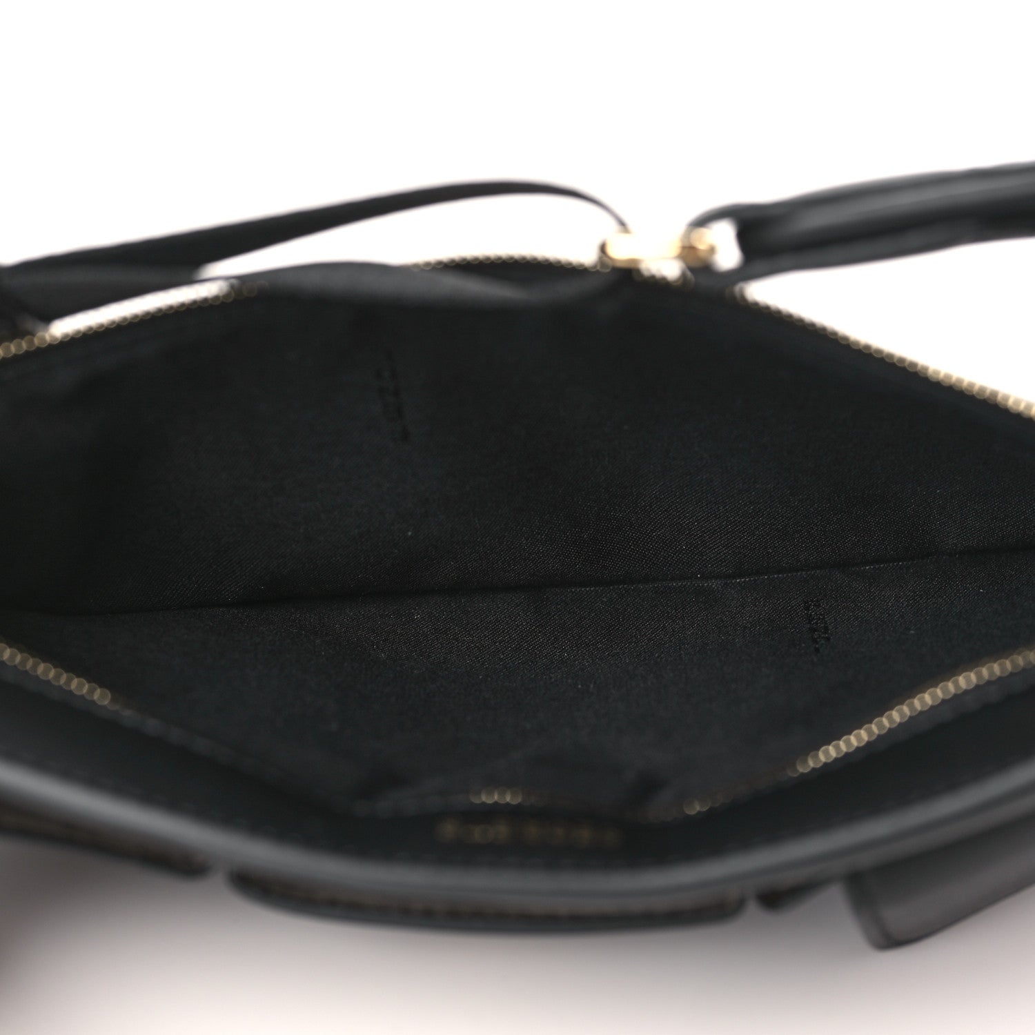 Fendi Vitello Grace Matte 3 Pocket Belt Pouch Black Soft Gold 5 of 8