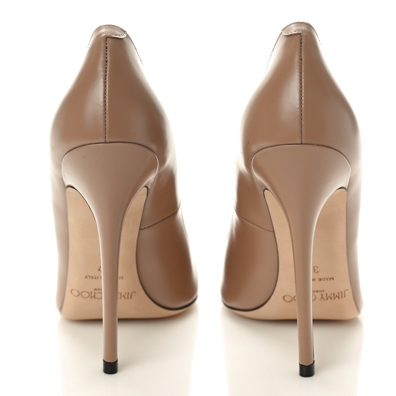Jimmy Choo Liquid Calfskin Anouk 120 Pumps 37 Ballet Pink 3 of 8
