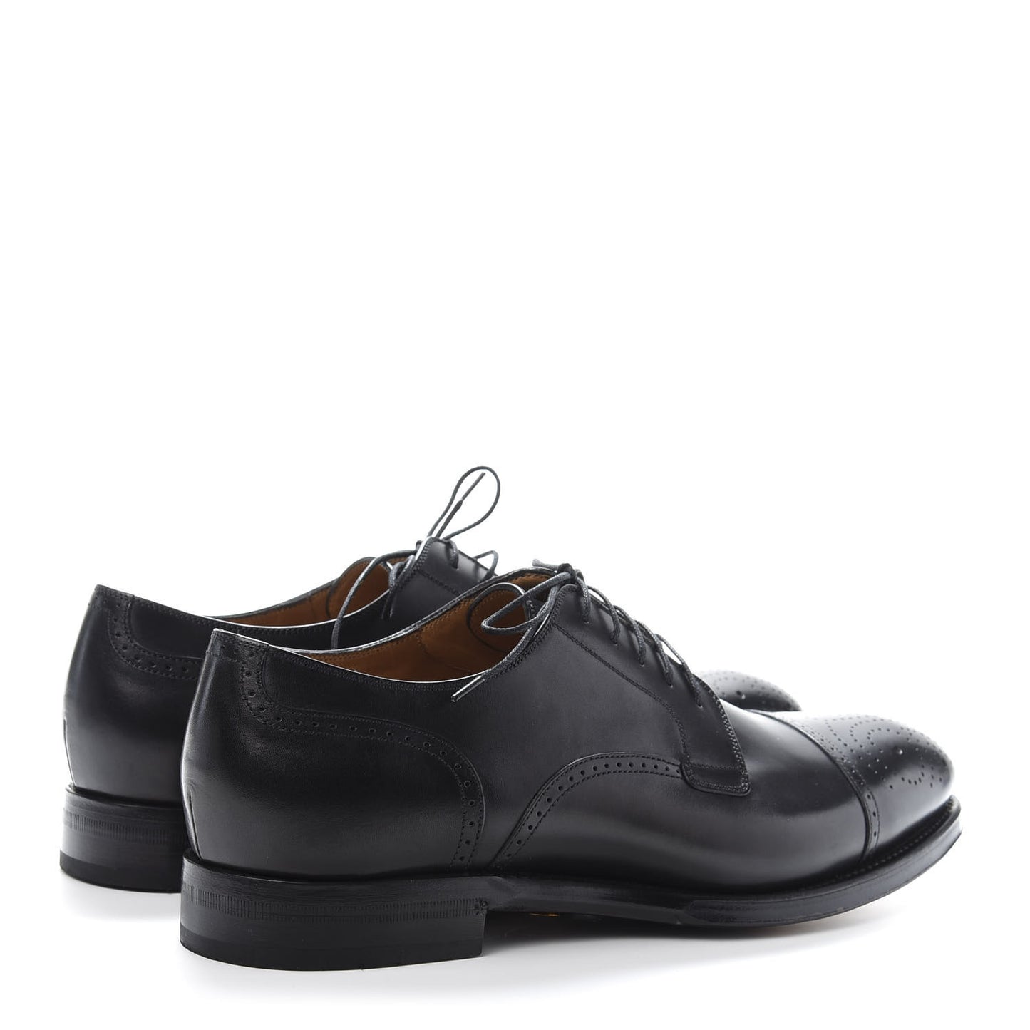 Calfskin Mens Boss Whipstitch Oxfords 9 Black