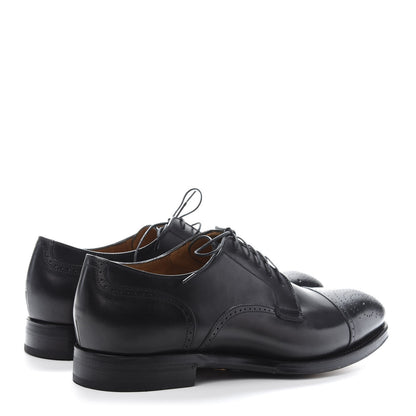Gucci Calfskin Mens Boss Whipstitch Oxfords 9 Black 4 of 9