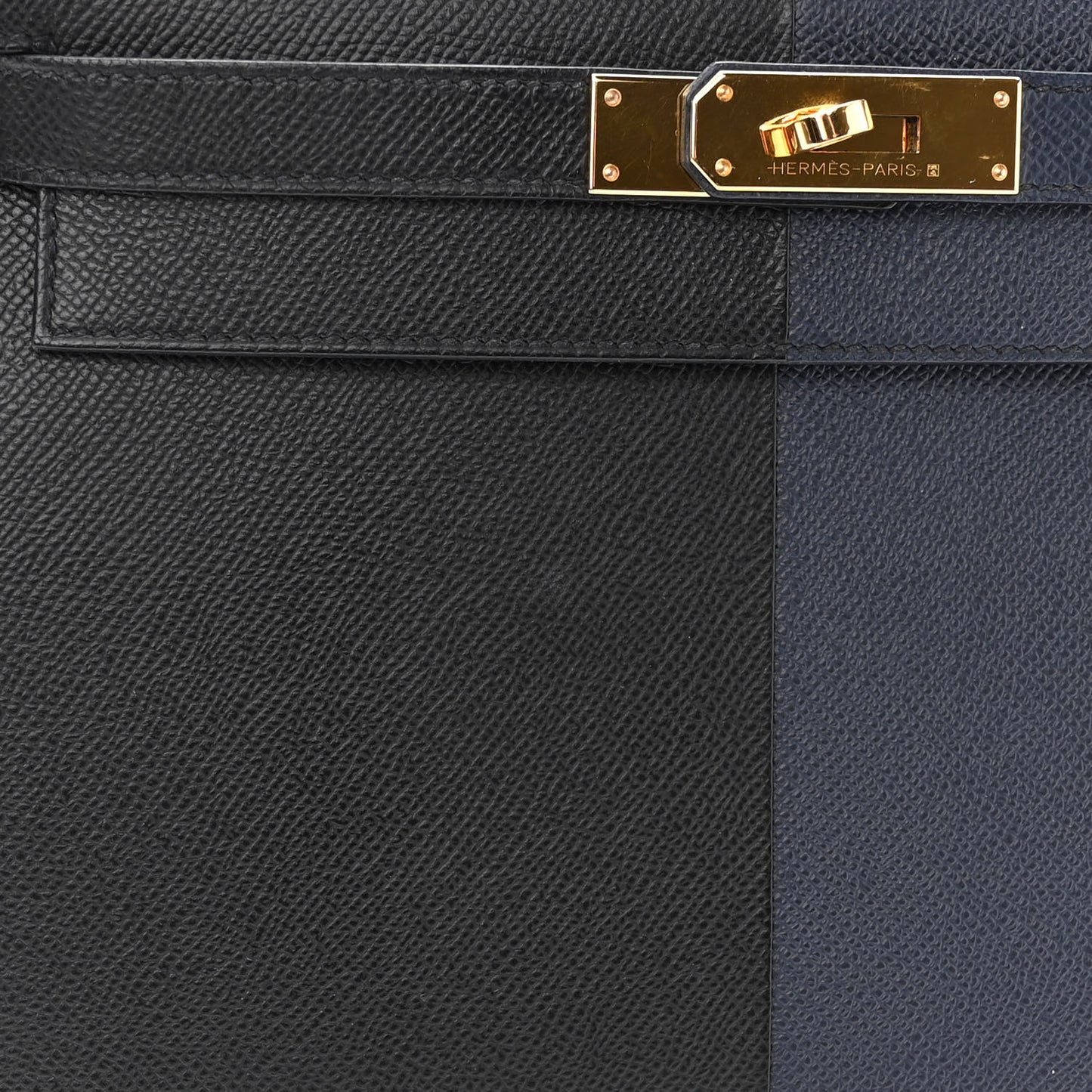 Epsom Casaque Kelly Sellier 28 Bleu Indigo Black Bleu Frida