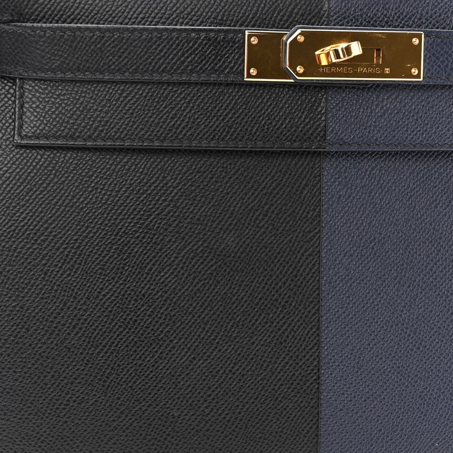 Hermes Epsom Casaque Kelly Sellier 28 Bleu Indigo Black Bleu Frida 11 of 12