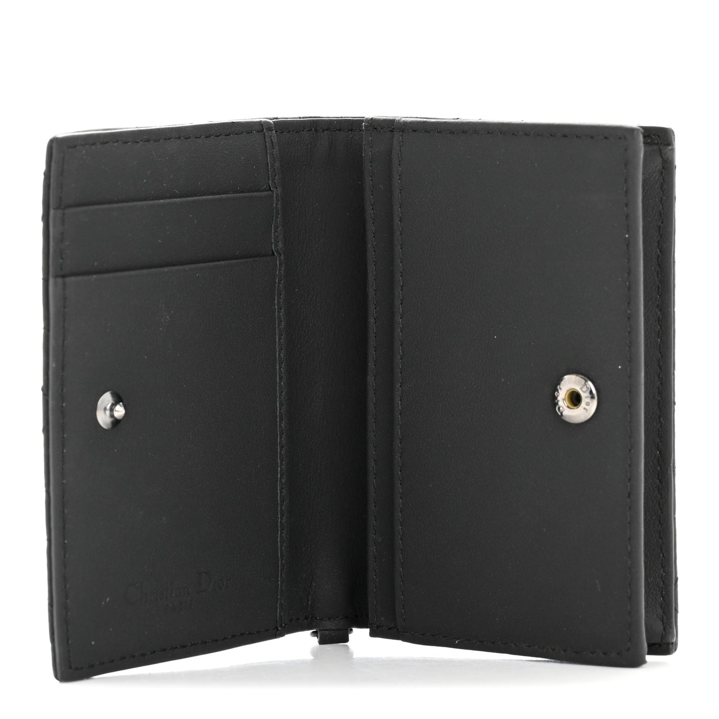 Ultra Matte Calfskin Small Lady Dior Flap Card Holder Black