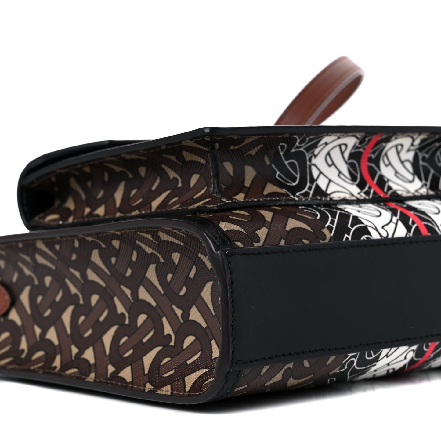 E-Canvas Monogram Stripe Mini Pocket Bag Bridle Brown