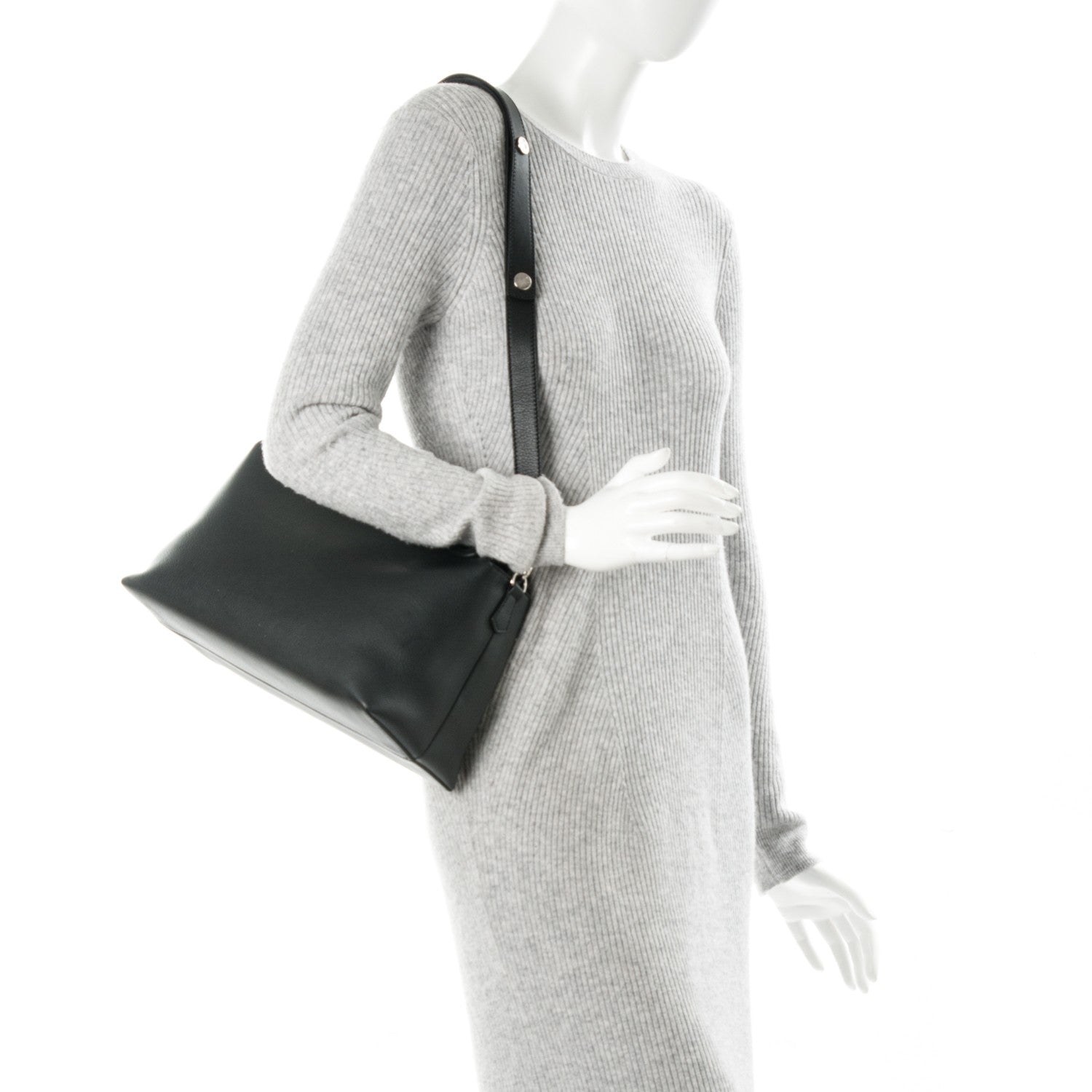 Fendi Vitello Dolce Marmol Large By The Way Boston Bag Black 2 of 8