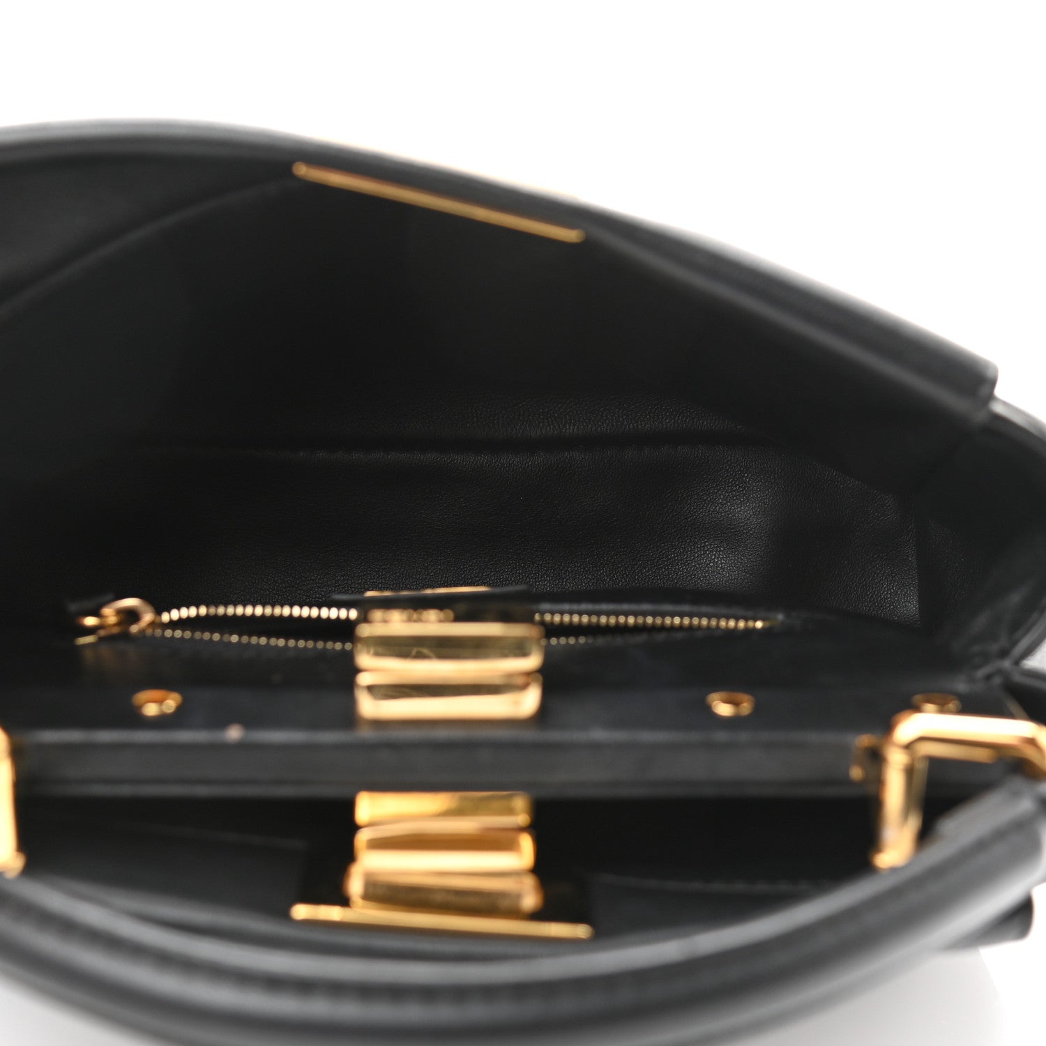 Fendi Nappa Mini Peekaboo Iconic Satchel Black 5 of 11