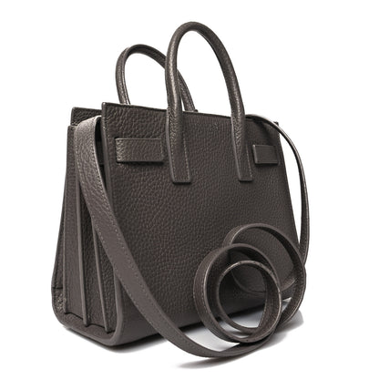 Saint Laurent Grained Calfskin Nano Sac De Jour Fog 3 of 17