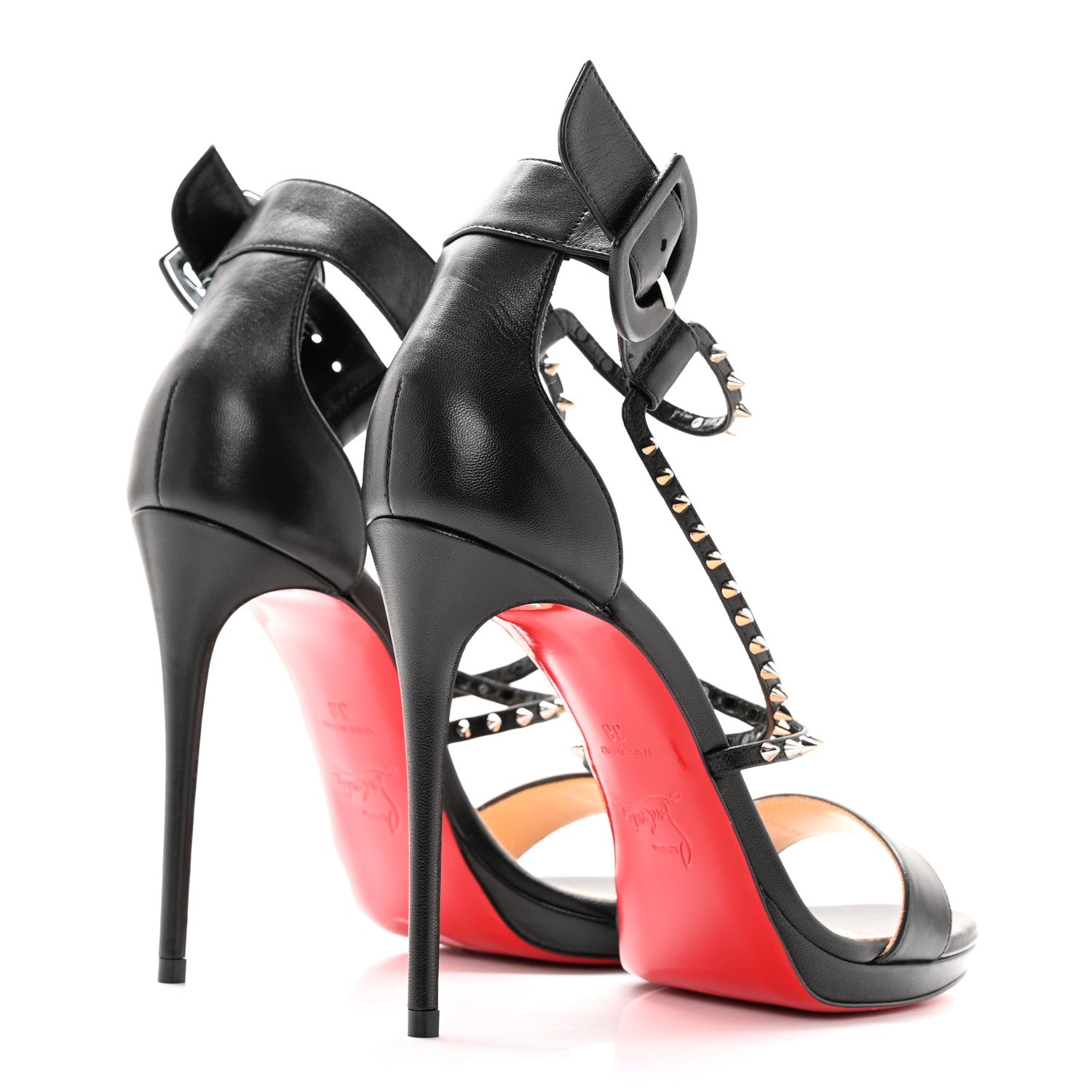 Christian Louboutin Kid Choca Lux 120 Sandals 38 Black 3 of 13