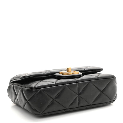 Chanel Lambskin Enamel Quilted Mini Pending CC Square Flap Black 4 of 11
