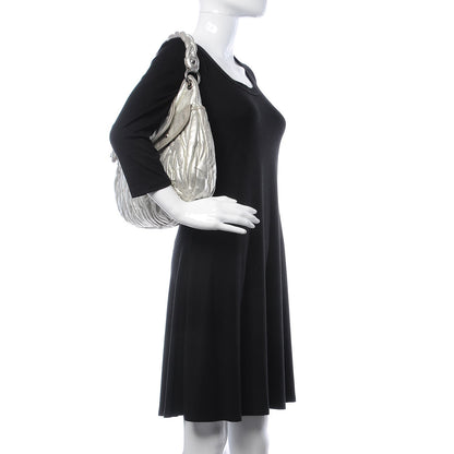 Miu Miu Metallic Nappa Matelasse Coffer Silver 2 of 22