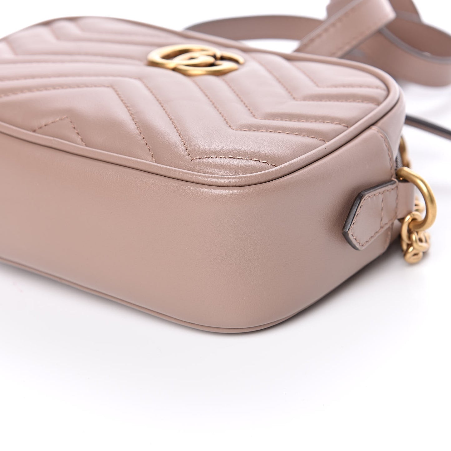 Calfskin Matelasse Mini GG Marmont Chain Shoulder Bag Porcelain Rose