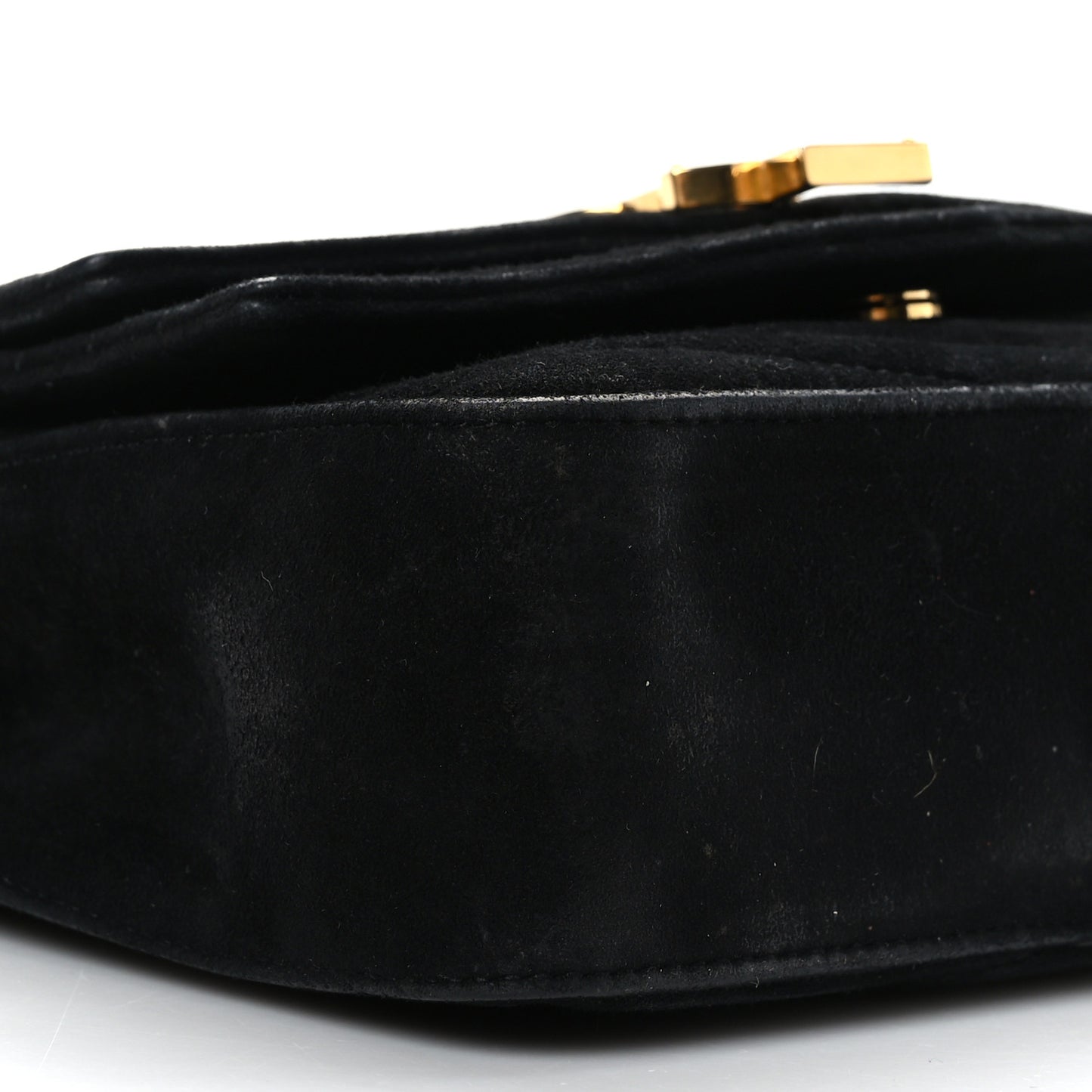 Suede Matelasse Chevron Monogram Small Sulpice Black