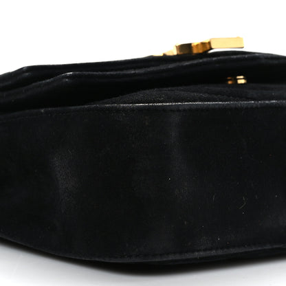 Saint Laurent Suede Matelasse Chevron Monogram Small Sulpice Black 8 of 9