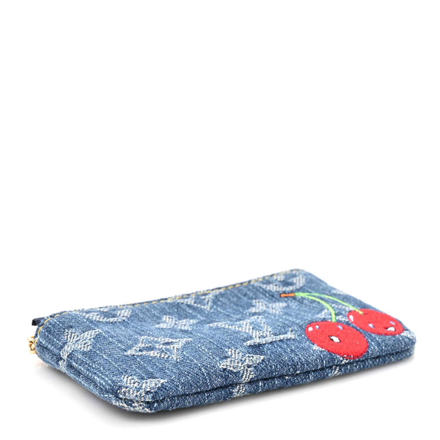 Louis Vuitton LV X TM Monogram Denim Cerises Key Pouch Blue 4 of 7