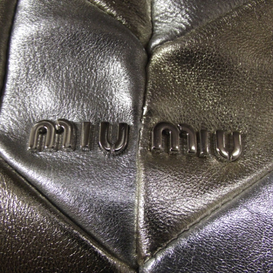 Miu Miu Nappa Leather Patchwork Tote Metallic 10 of 10