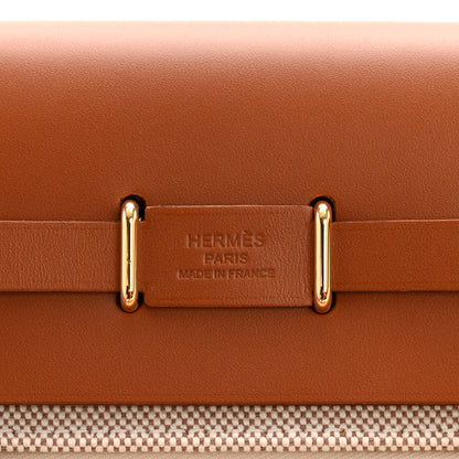 Hermes Military Toile Vache Hunter Herbag Zip Retourne 20 Ecru Beige Fauve 6 of 10