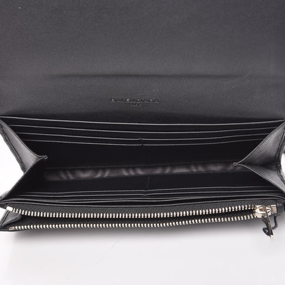 Balenciaga Shiny Calfskin Amp Plate Silver Hardware Money Wallet Black 5 of 7