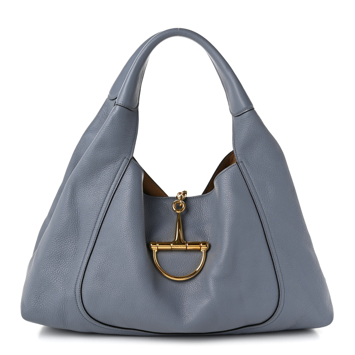 Gucci Grained Calfskin Softbit Maxi Shoulder Bag Foggy Grey 1 of 10
